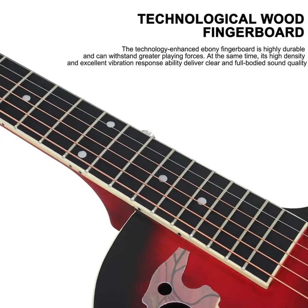 Ensemble guitare acoustique IRIN noir avec kit complet d'accessoires