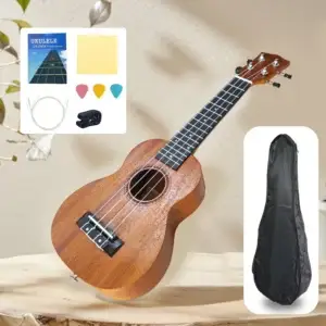 Ukulélé soprano 21 pouces en bois de sapelli pour débutants