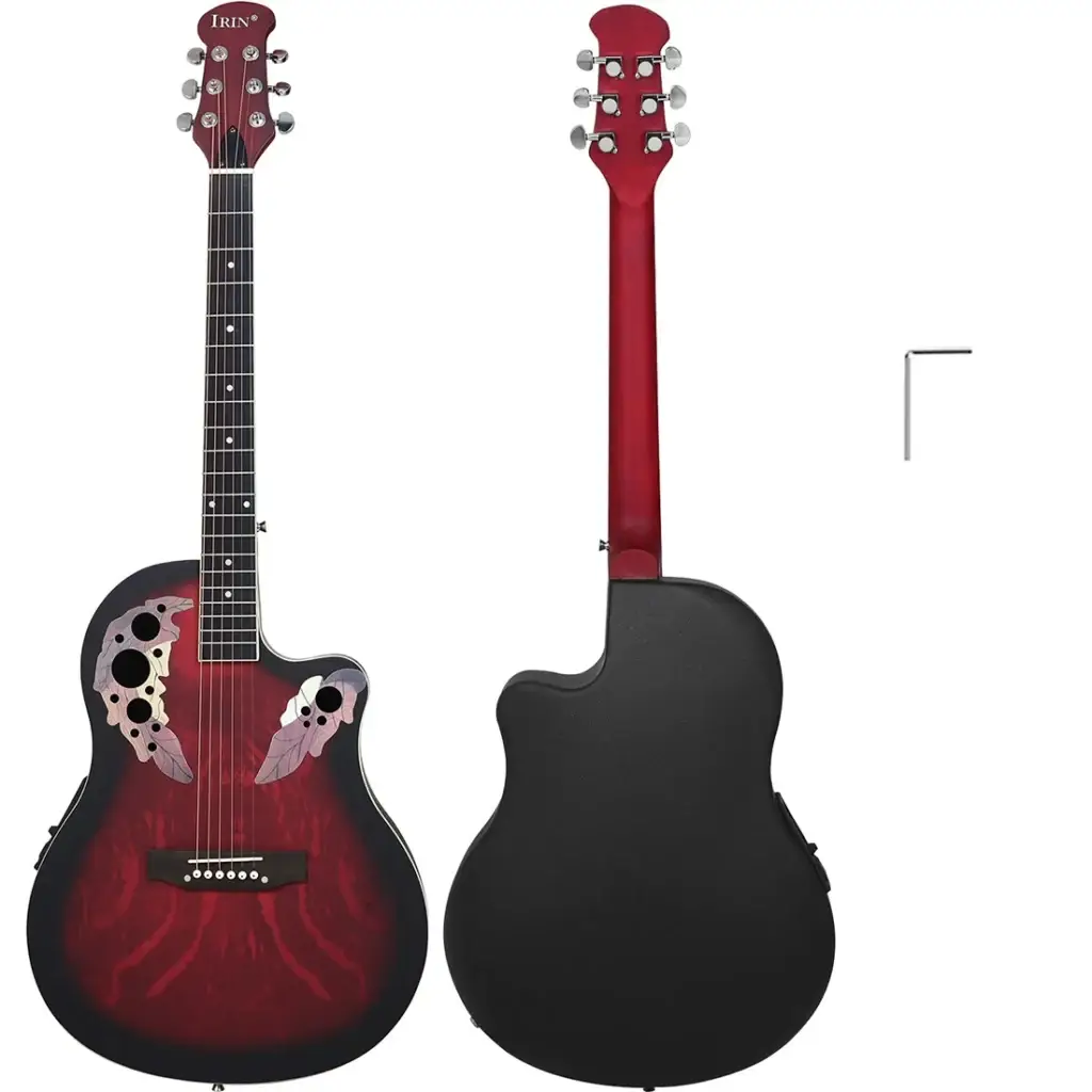 Chevalet et cordes acier cuivre rouge de la guitare folk IRIN