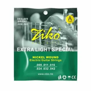 Cordes guitare électrique ZIKO DEG-009 noyau acier nickel extra léger